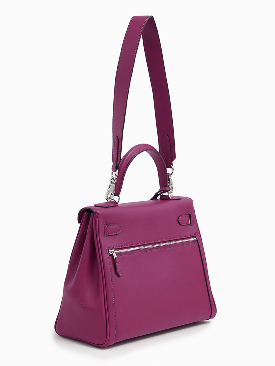 Sac À Main En Cuir Véritable Minimaliste À Double Poche Et Fermeture À Clé Pour Femmes – image 6