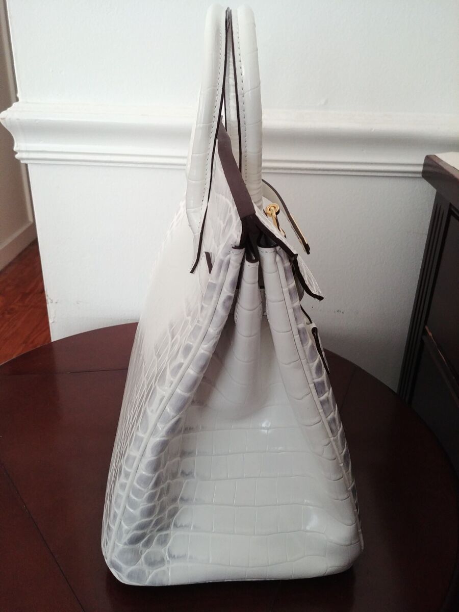 Sac À Main À Poignée Supérieure En Cuir Véritable Imprimé Crocodile – image 7