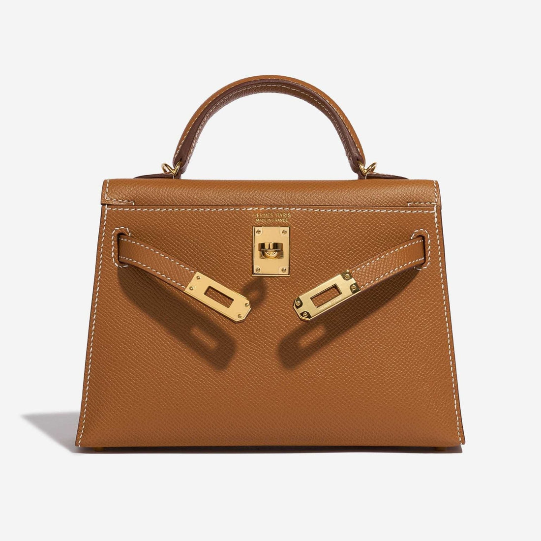 Sac bandoulière Kelly Sellier 25 Hermes Veau Epsom Gold – image 2