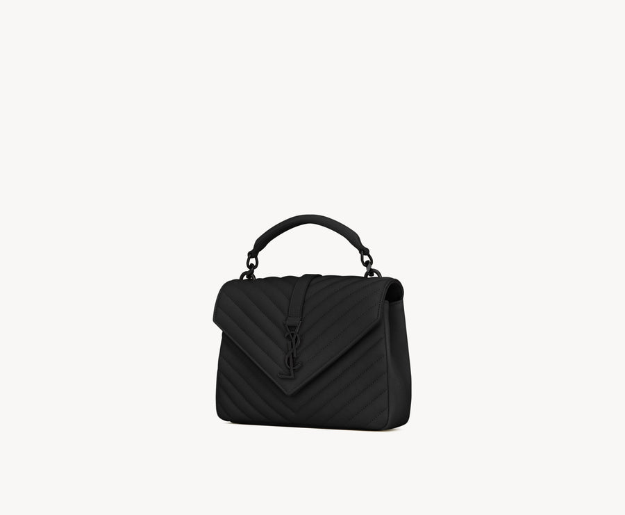 Sac Ysl Collège Medium En Semi Cuir Matelassé Noir – image 1