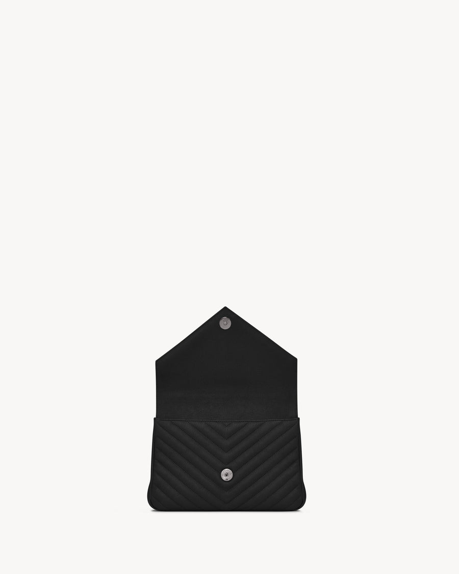 Sac Ysl Collège Medium En Semi Cuir Matelassé Noir Et Argenté – image 5