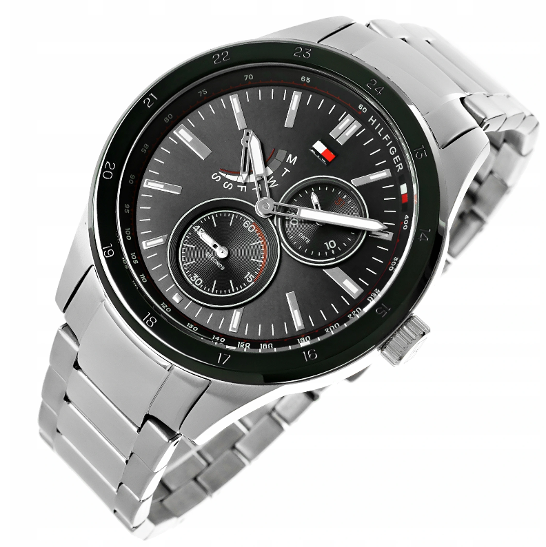 Tommy Hilfiger Austin avec cadran noir et bracelet en acier argenté - 1791639 – Montre Homme – image 4