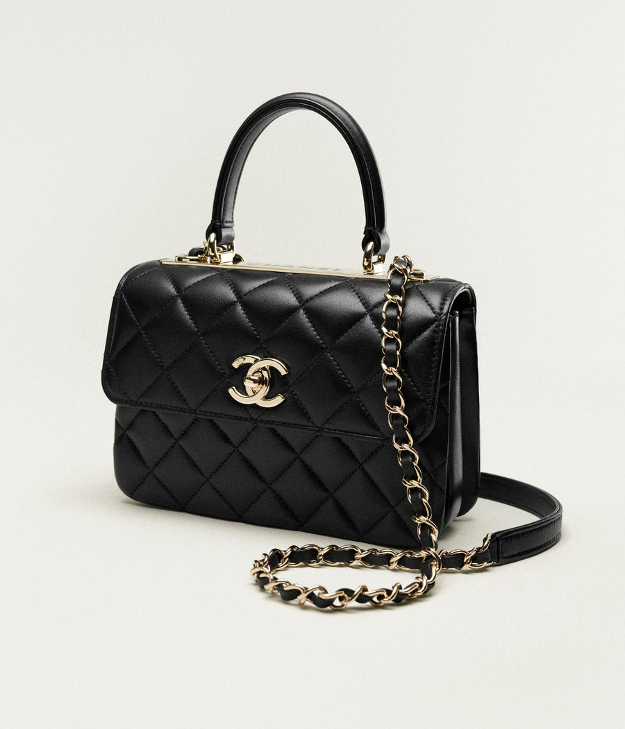 Sac Chanel Trendy CC Top Handle Cuir lisse Noir – image 4