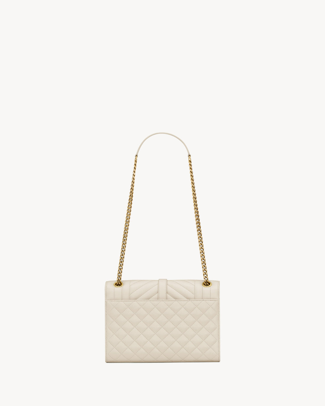 Sac Ysl Envelope Medium En D’Agneau Matelassé Blanc Vintage – image 2