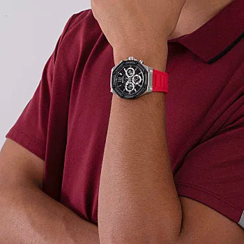Silver Tone Case Red Silicone Watch GW0263G3 – Montre Homme – image 2