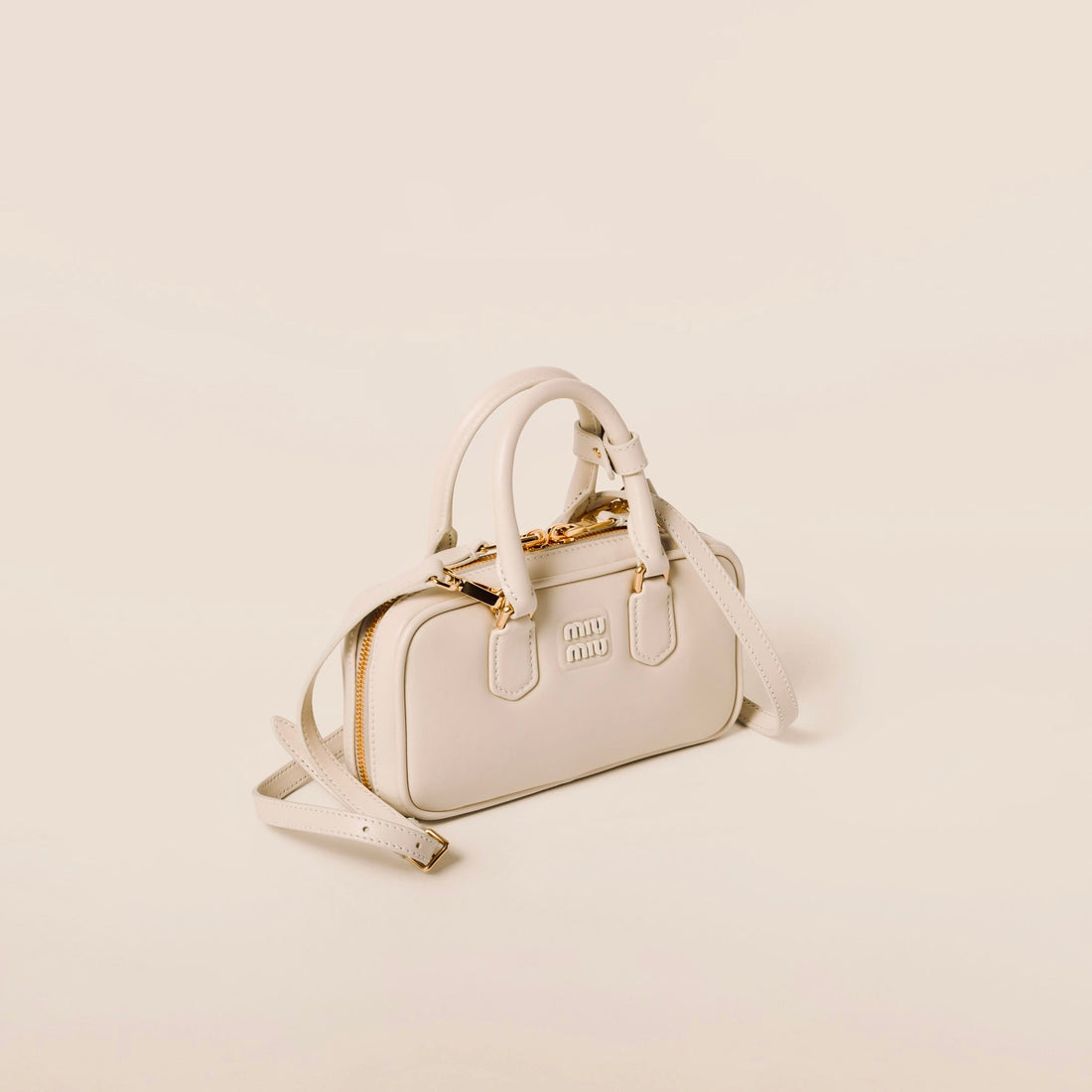 Mini-sac en semi cuir Arcadie en beige – image 3