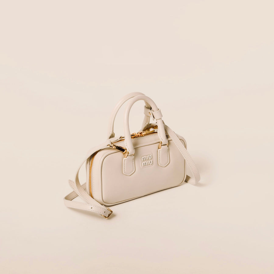 Mini-sac en semi cuir Arcadie en beige – image 3