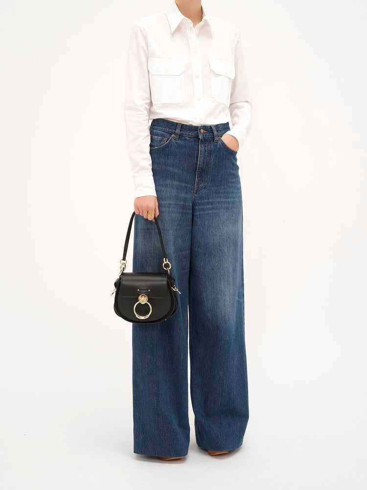 Petit Sac Tess En Cuir Lisse Et Cuir Velours – image 3