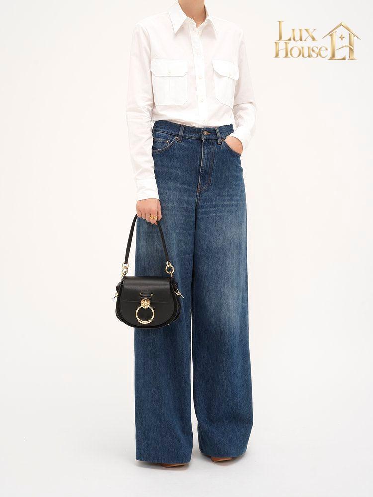 Petit Sac Tess En Cuir Lisse Et Cuir Velours – image 3