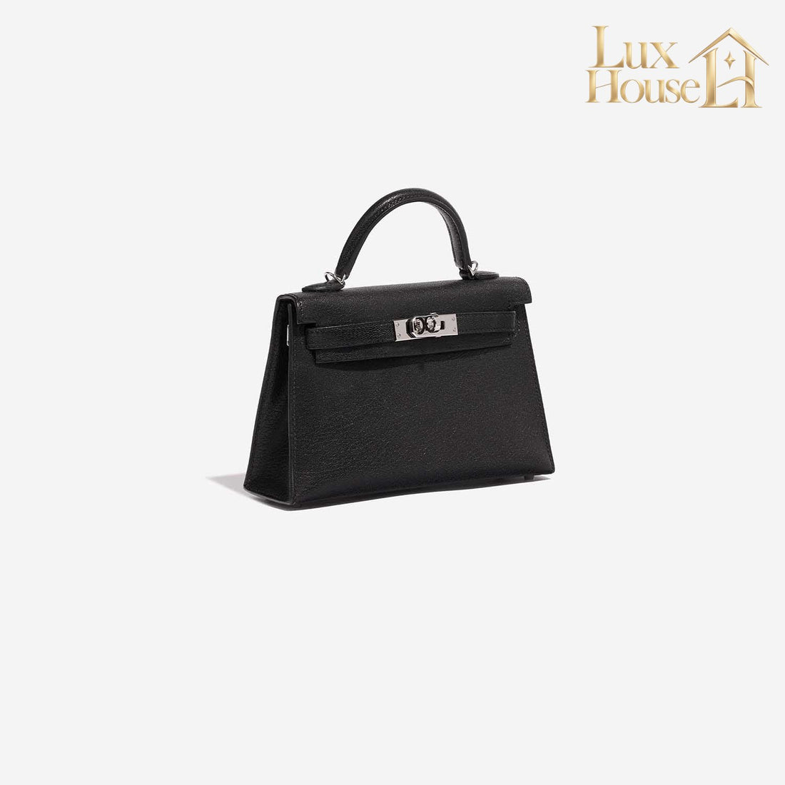 Sac bandoulière Kelly Sellier 25 Hermes Veau Noir – image 3