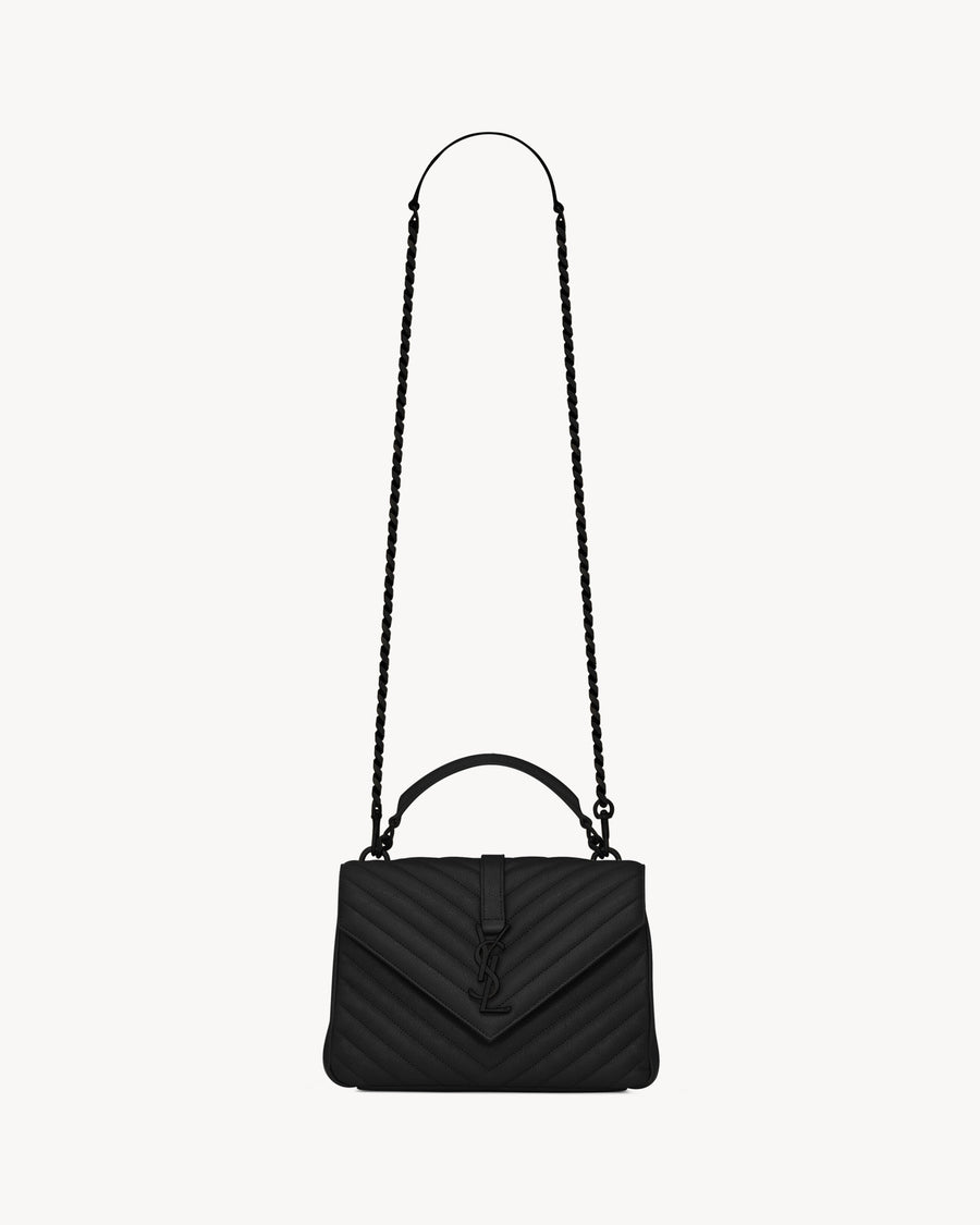 Sac Ysl Collège Medium En Semi Cuir Matelassé Noir – image 2