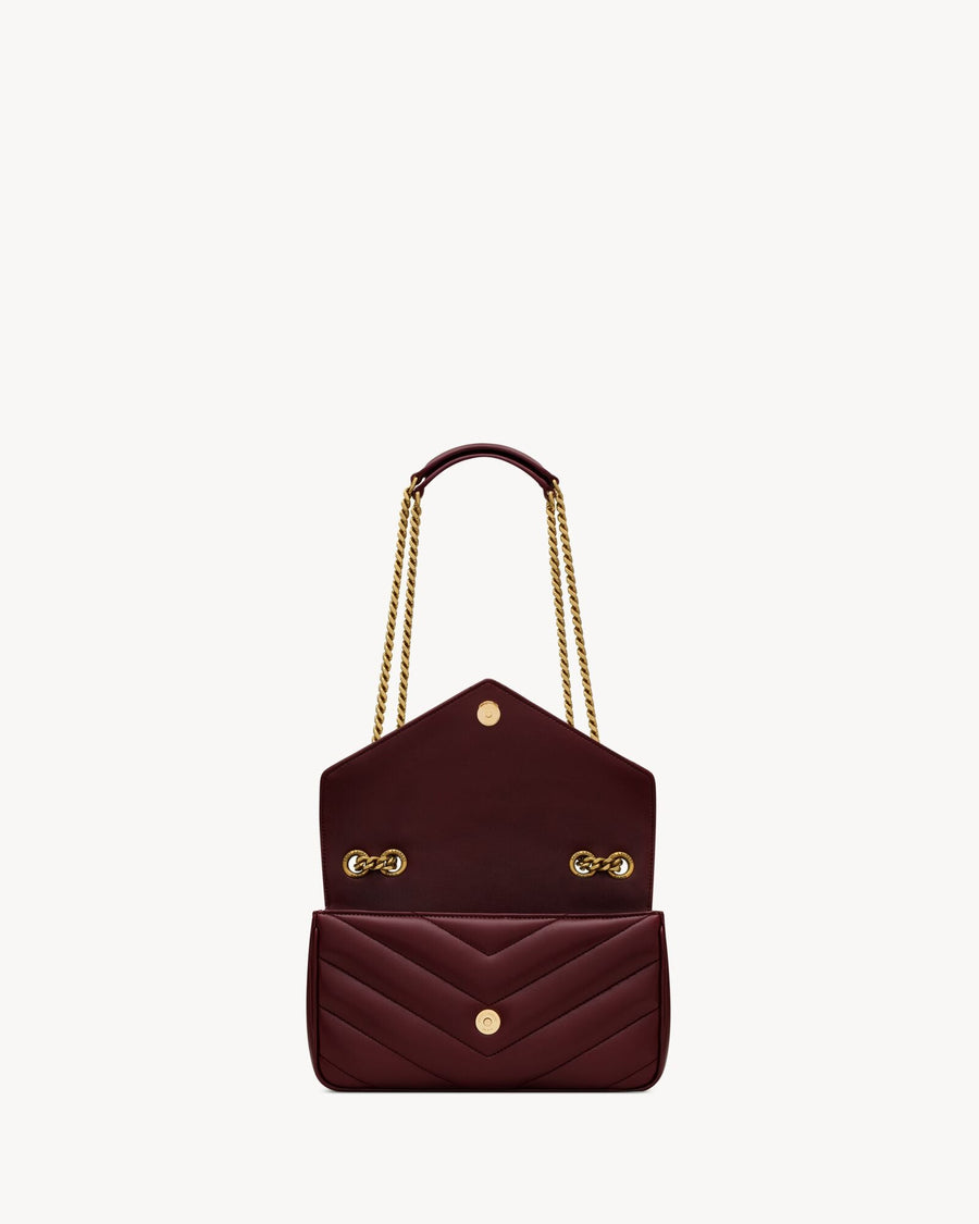 Loulou Small En Semi Cuir Matelassé Rouge Cabernet – image 5