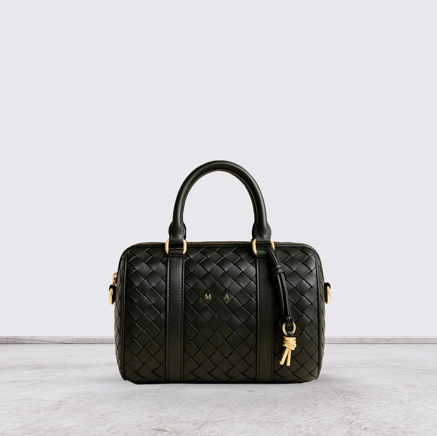Sac À Main Vintage En Véritable Tressé En Forme D’oreiller – image 1