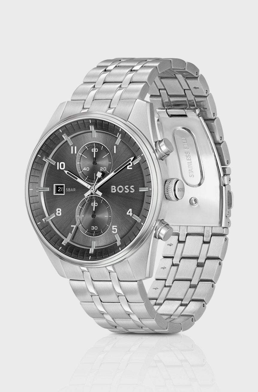 Chronographe Avec Bracelet À Maillons Et Cadran Gris 58137007 – Montre Homme – image 2