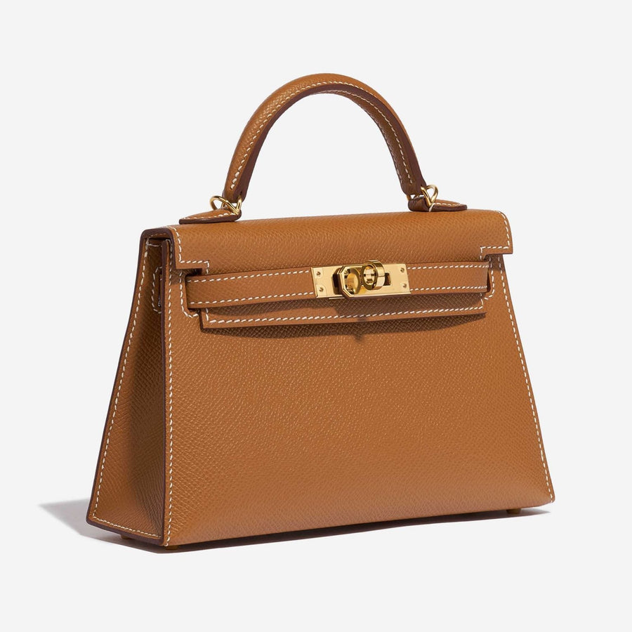 Sac bandoulière Kelly Sellier 25 Hermes Veau Epsom Gold – image 5