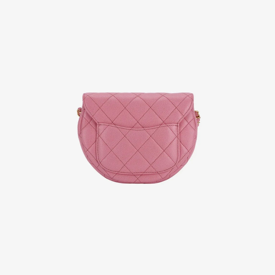Chanel Mini Messenger Bag Cuir de veau grainé & doré Rose clair – image 2