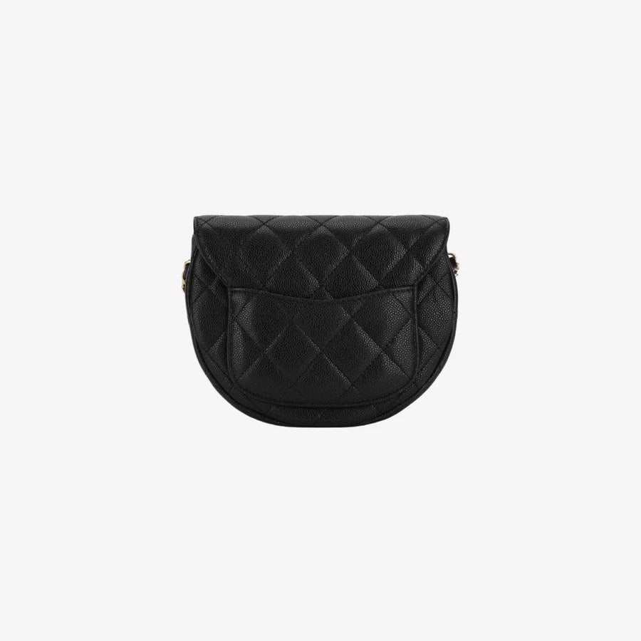 Chanel Mini Messenger Bag Cuir de veau grainé & doré noir – image 2