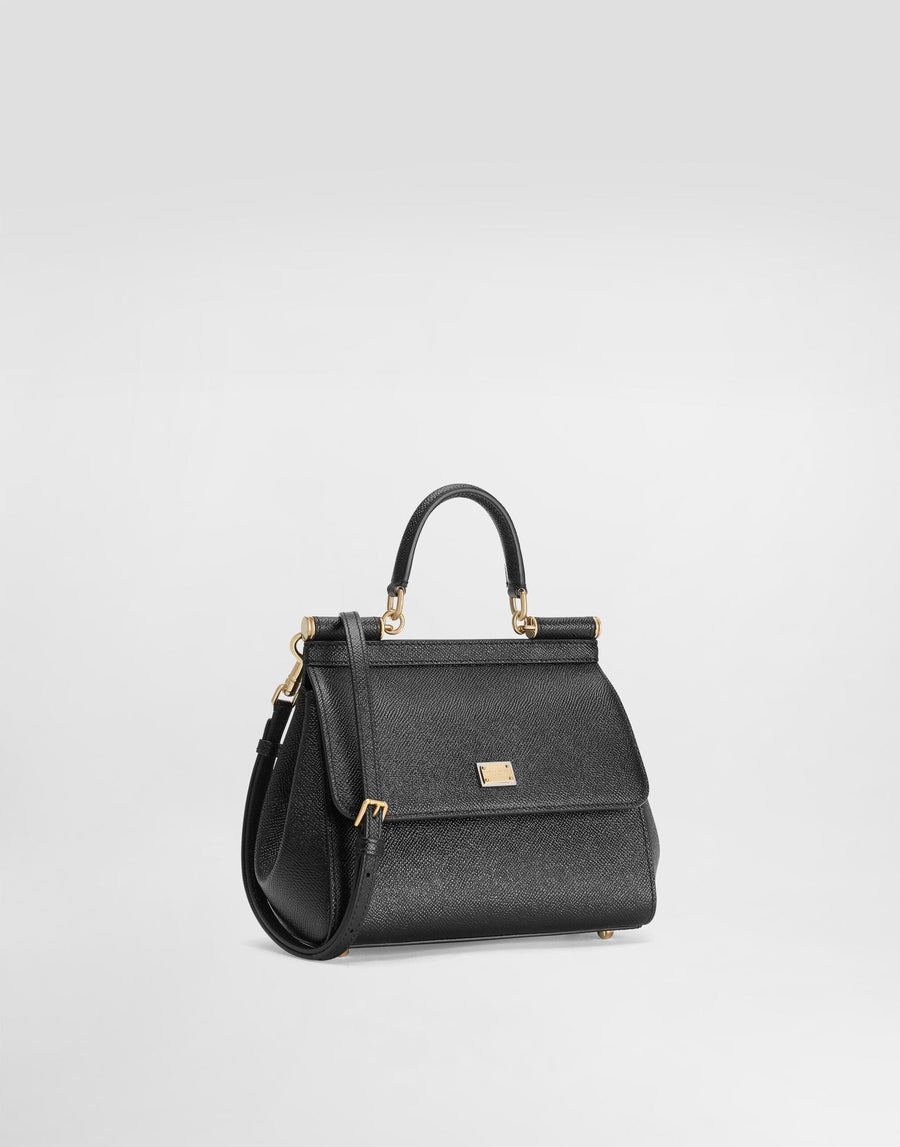 Sac à main Sicily moyen format en noir – image 3
