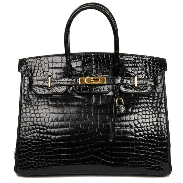 Sac À Main À Poignée Supérieure En Cuir Véritable Imprimé Crocodile – image 3