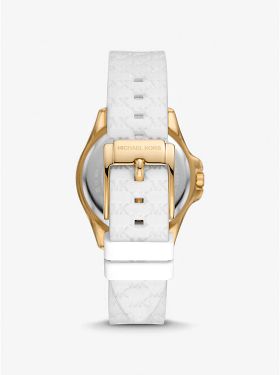 Michael Kors Mini Pilot MK7372 cadran blanc et bracelet silicone – Montre Femme – image 3