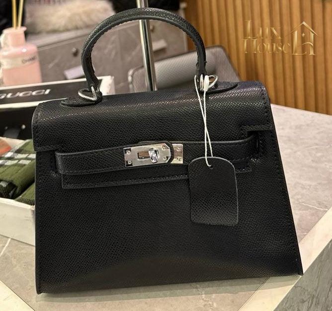 Sac bandoulière Kelly Sellier 25 Hermes Veau Noir – image 8