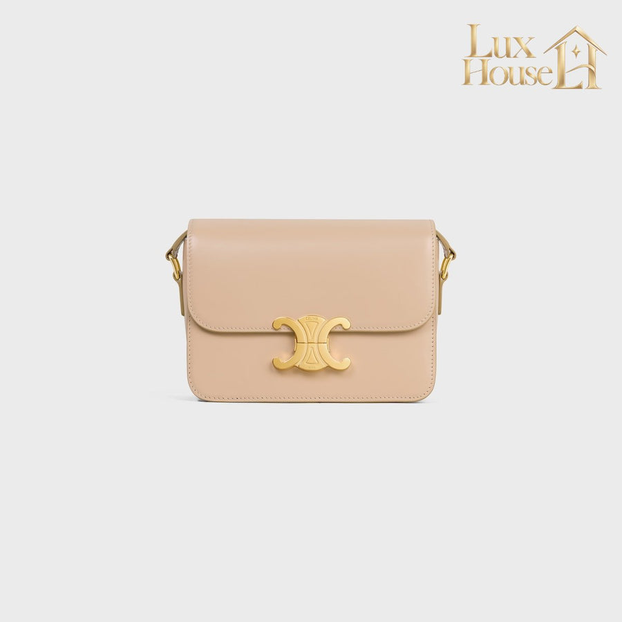 Sac Triomphe Teen En Veau Brillant En Beige – image 1