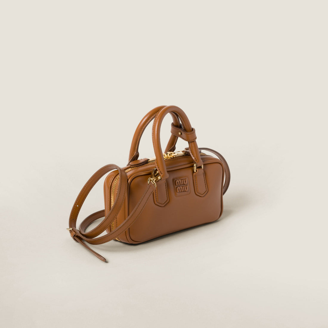 Mini-sac en semi cuir Arcadie en marron – image 2