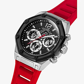 Silver Tone Case Red Silicone Watch GW0263G3 – Montre Homme – image 3