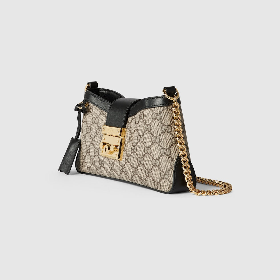 Sac À Bandoulière Petit Padlock Peau Noire – image 3