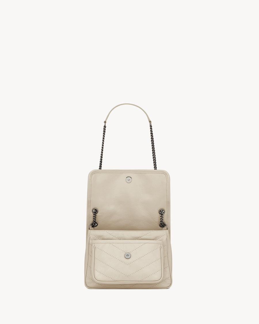‘Sac Ysl Niki Baby En Semi Cuir Blanc Vintage – image 4