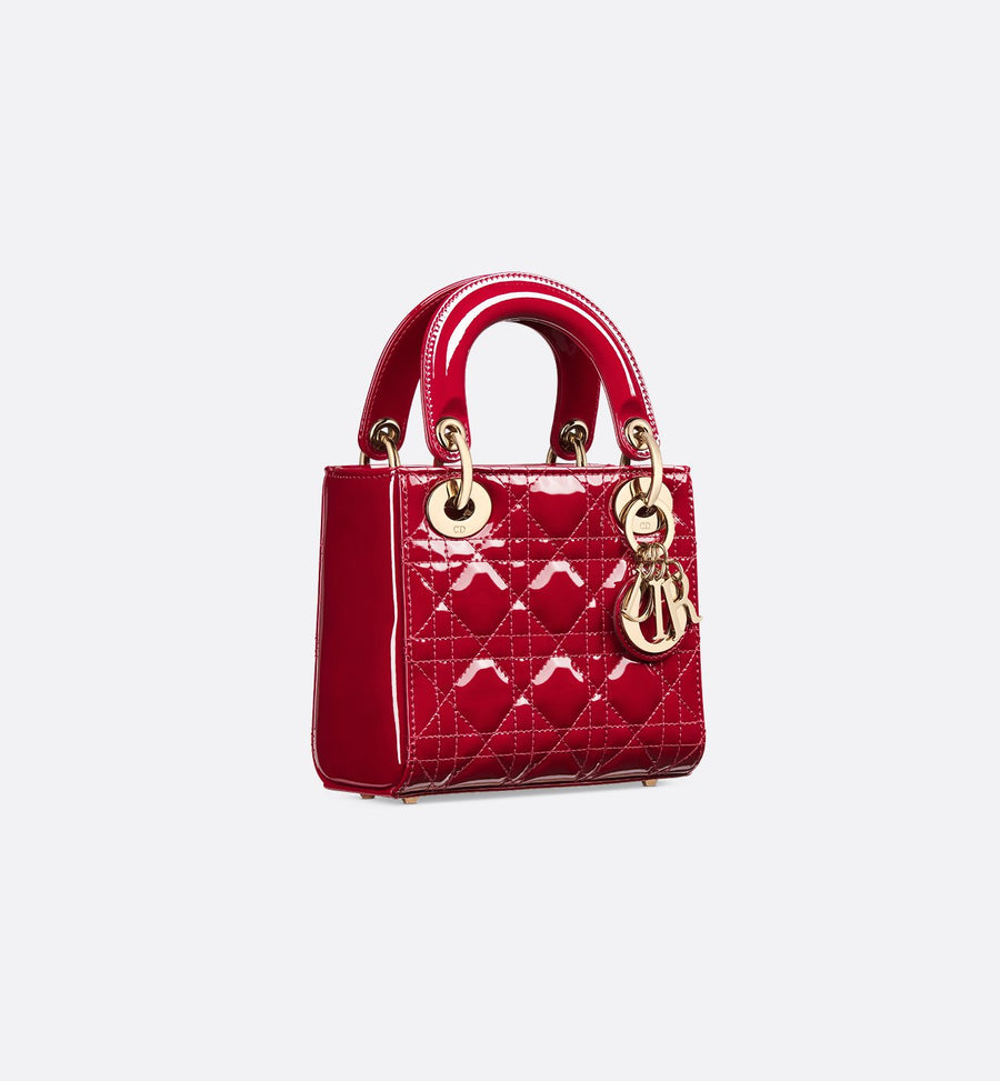Sac Lady Dior Mini verni rouge cerise – image 4
