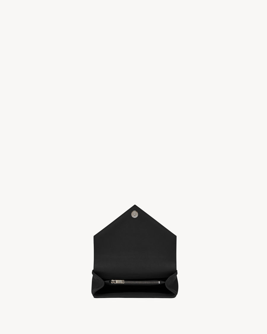 Sac Ysl Collège Medium En Semi Cuir Matelassé Noir Et Argenté – image 6