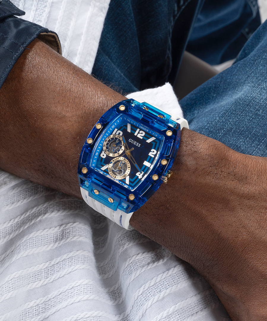 multifonction GUESS blanche et bleue – Montre Homme – image 8