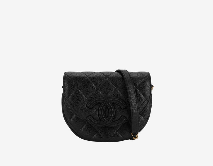 Chanel Mini Messenger Bag Cuir de veau grainé & doré noir – image 1