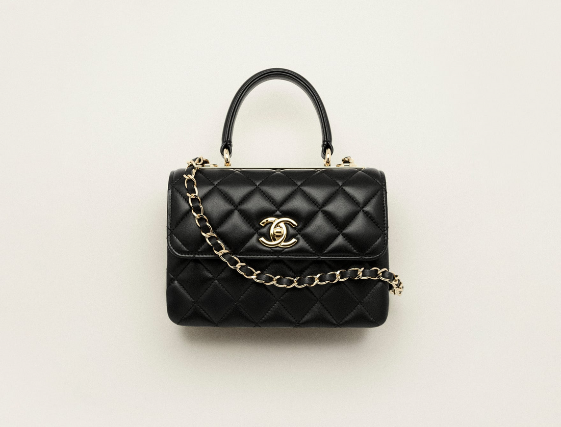 Sac Chanel Trendy CC Top Handle Cuir lisse Noir – image 2