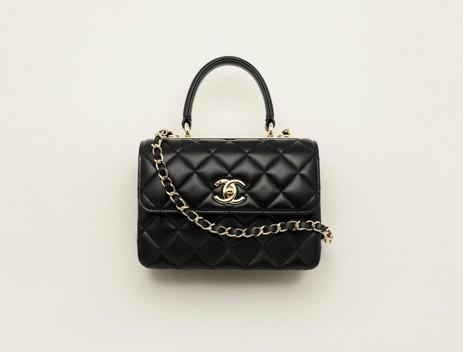 Sac Chanel Trendy CC Top Handle Cuir lisse Noir – image 2