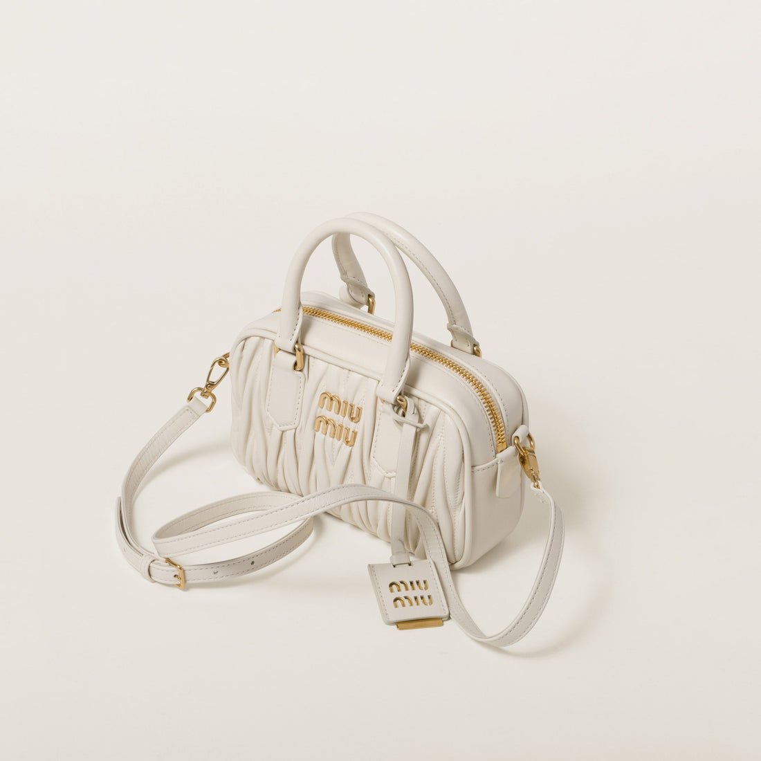 Sac Arcadie nappa matelassé en blanc – image 3