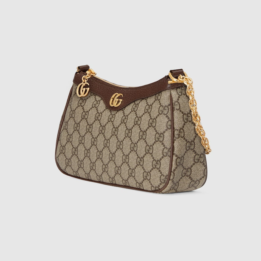 Sac À Épaule Ophidia Petite Taille Beige Et Ébène – image 4