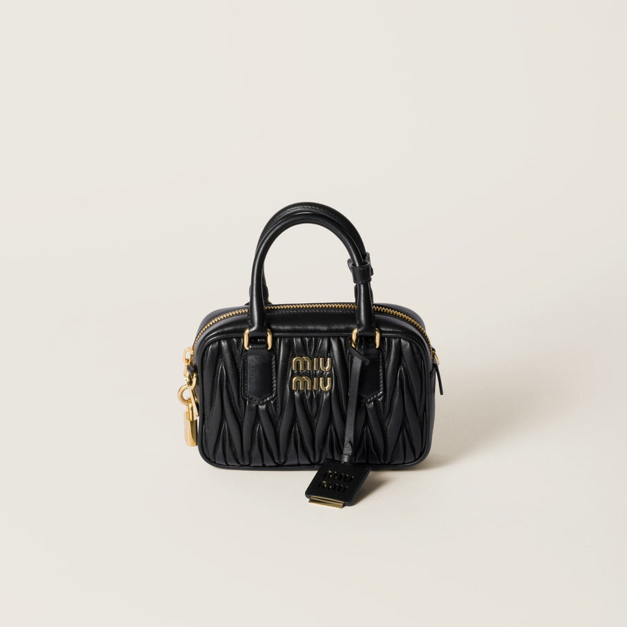 Sac Arcadie nappa matelassé en noir – image 1