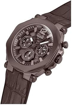 GUESS multifonction US Cuir Marron – Montre Homme – image 2