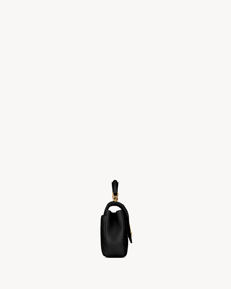 Sac Ysl Collège Medium En Semi Cuir Matelassé Noir Et Doré – image 4