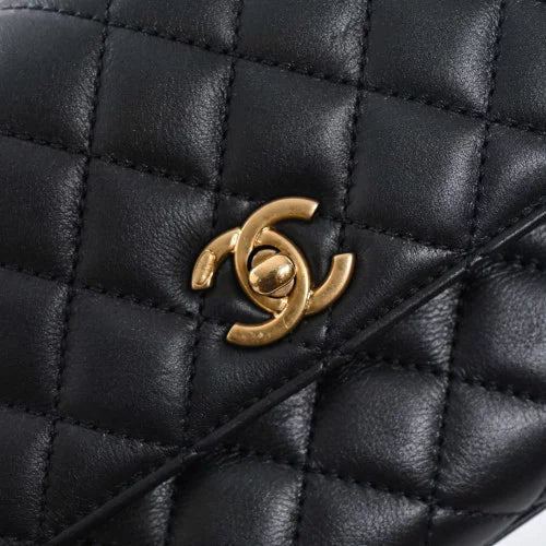 Sac bandoulière Coco Handle Chanel Cuir Strass Anthracite – image 8