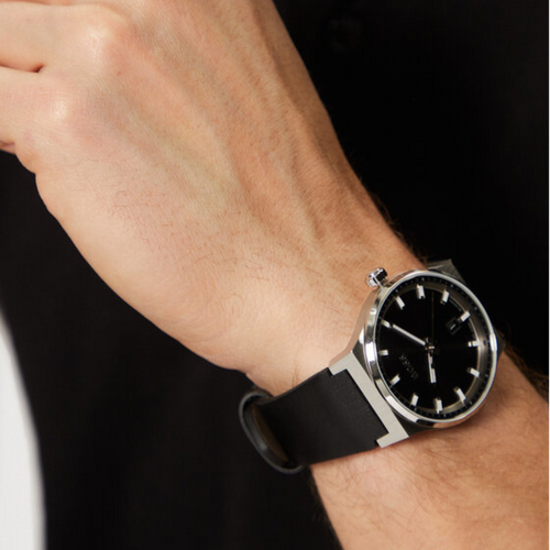 À Cadran Noir Avec Bracelet En Cuir 58129468 – Montre Homme – image 2