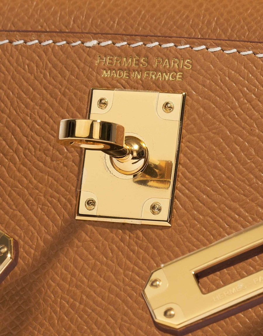 Sac bandoulière Kelly Sellier 25 Hermes Veau Epsom Gold – image 8