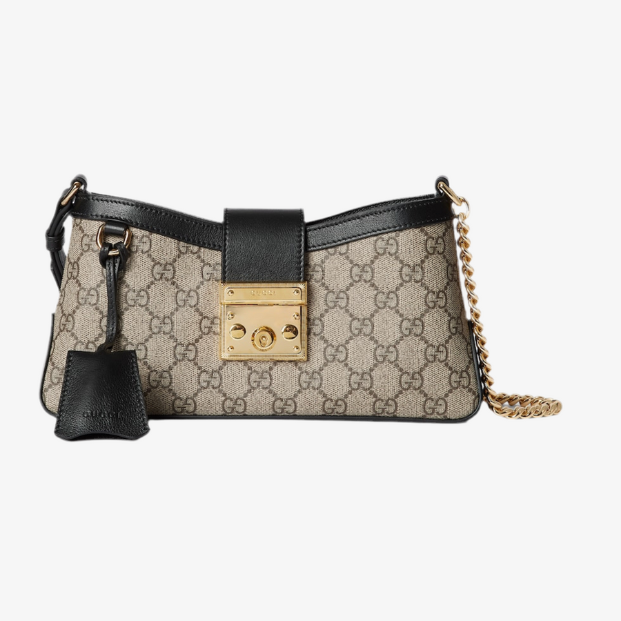 Sac À Bandoulière Petit Padlock Peau Noire – image 1