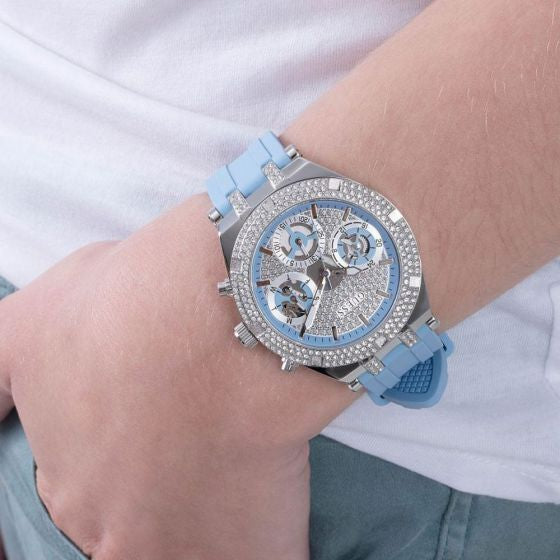 Heiress avec bracelet en caoutchouc bleu GW0407L1 – Montre Femme – image 7