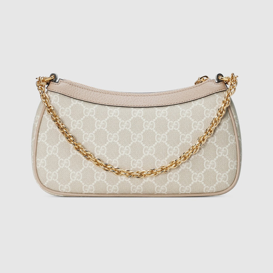 Sac À Épaule Ophidia Petite Taille Beige Et Blanche – image 6