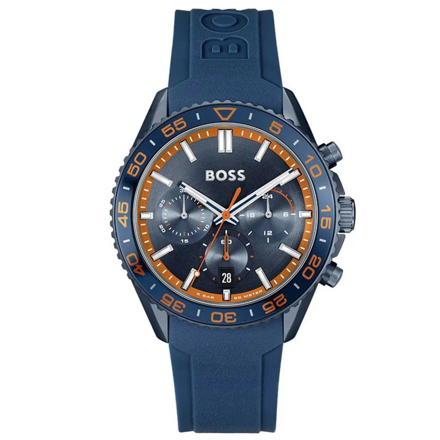 Chronographe À Cadran Ton Et Bracelet En Silicone Bleu – Montre Homme – image 1
