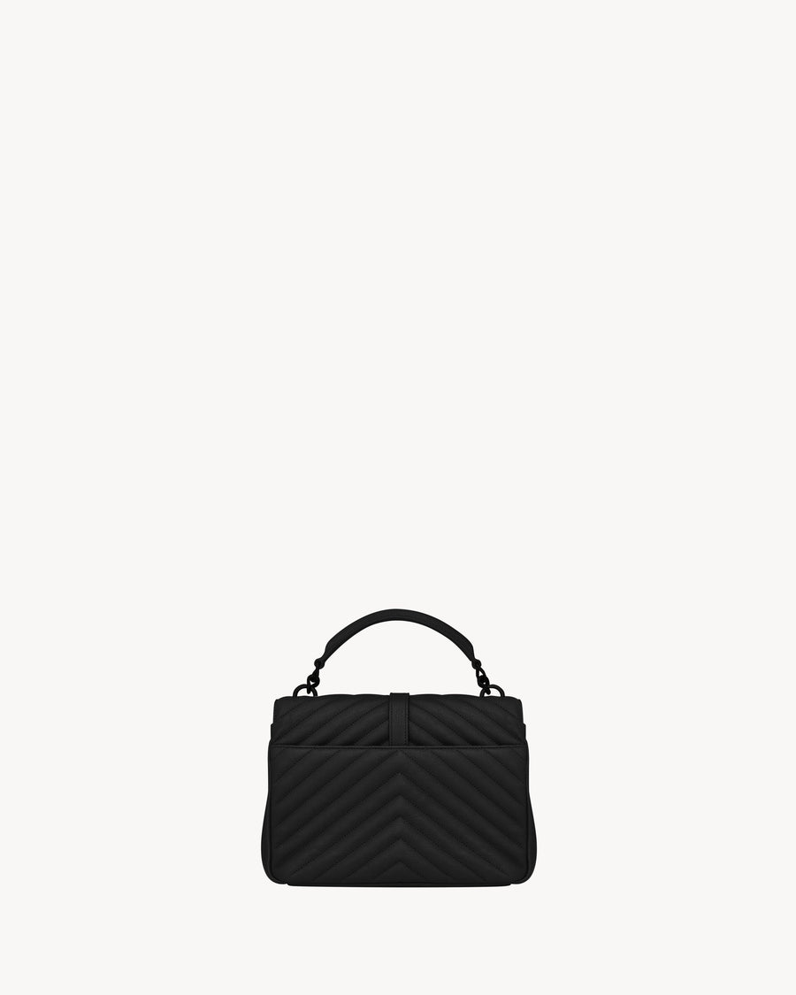 Sac Ysl Collège Medium En Semi Cuir Matelassé Noir – image 3