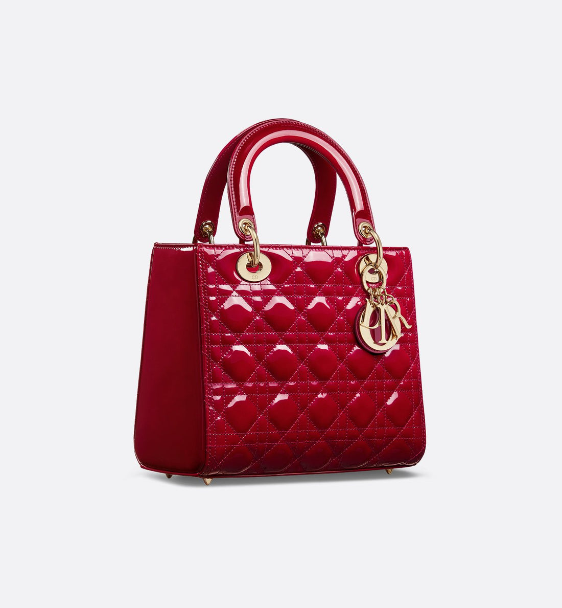 Sac Lady Dior Medium verni rouge cerise – image 3